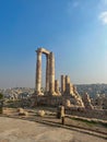 The majestic ruins of the ancient Roman temple of Hercules in Amman