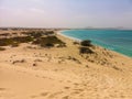 Majestic sand dunes and Atlantic Ocean