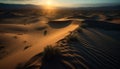 Majestic sand dunes ripple in Africa heat generated by AI