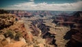 Majestic sandstone cliff eroded by nature beauty in southwest landscape generated by AI