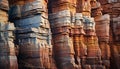 Majestic sandstone cliff, eroded rock formation, natural beauty generated by AI Royalty Free Stock Photo