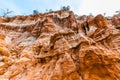 Eroding orange sandstone cliffs. Royalty Free Stock Photo