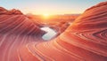 Majestic sandstone landscape, eroded rock formation, vibrant colors generated by AI