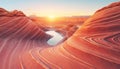 Majestic sandstone landscape, eroded rock formation, vibrant colors generated by AI Royalty Free Stock Photo