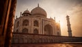 Majestic sandstone mausoleum, an awe inspiring international landmark of Indian culture generated by AI