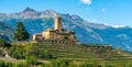 The majestic Sarre Castle Castello Reale di Sarre, in Aosta Valley, northern Italy. Royalty Free Stock Photo