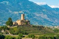 The majestic Sarre Castle Castello Reale di Sarre, in Aosta Valley, northern Italy. Royalty Free Stock Photo