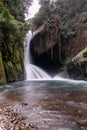 Majestic Savegre River Waterfall in San Gerardo de Dota, Costa Rica Royalty Free Stock Photo