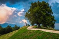 Picturesque alpine scenery with Saint Primoz church, near Jamnik, Slovenia Royalty Free Stock Photo