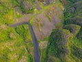 the majestic scenery on Ngo Dong river in Tam Coc Bich Dong view from drone in Ninh Binh province of Viet Nam Royalty Free Stock Photo