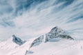 majestic scenic landscape with snow-covered mountains in mayrhofen ski