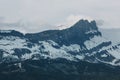 majestic scenic snow-capped mountains and cloudy sky, mont