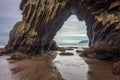 majestic sea cave archway revealed by low tide Royalty Free Stock Photo