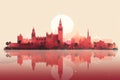 Majestic Seville: Minimal Illustration of Alcazar & Giralda Tower