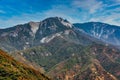 Majestic shot of a densely forested layered mountain range in Sequoia National Park in United States