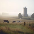 Majestic Silo in Peaceful Countryside