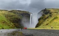 Majestic Skogafoss Waterfall on Skoga river in Iceland