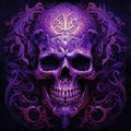 A Majestic Skull in Shades of Purple