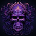 A Majestic Skull in Shades of Purple Royalty Free Stock Photo