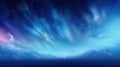 Majestic Sky with Aurora and Stars: Blue Northern Lights Banner with Copyspace AI Generated