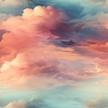 Majestic sky with blue, pink, and white clouds in soft gradients (tiled Royalty Free Stock Photo