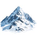 Majestic snow-covered mountain peak with sharp ridges Royalty Free Stock Photo