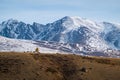 Majestic snow covered mountains at Altai