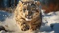 Majestic snow leopard, a beauty in nature, looking at camera generated by AI Royalty Free Stock Photo