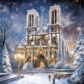 Majestic Snowflake Cathedral in a Winter Wonderland Royalty Free Stock Photo