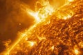 Majestic Solar Flare Captured in Stunning Close Up Abstract Representation of Sun\'s Powerful Energy Eruptions