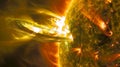 Majestic Solar Flare Display in Outer Space Royalty Free Stock Photo