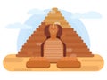 Majestic sphinx egypt giza.stone pyramid sculpture