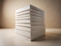 A Majestic Stack of White Paper A Striking Visual of Clean Simplicity Against a Neutral Background for Design Royalty Free Stock Photo