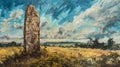 Majestic Standing Stones: Enigmatic Painting of Ancient Menhirs