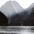 Majestic Stirling Falls, Milford Sound, Fiordland national park, South Island, New Zealand. Royalty Free Stock Photo
