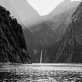 Majestic Stirling Falls, Milford Sound, Fiordland national park, South Island, New Zealand. Royalty Free Stock Photo
