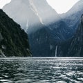 Majestic Stirling Falls, Milford Sound, Fiordland national park, South Island, New Zealand. Royalty Free Stock Photo