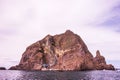 Majestic stone formation in the sea in Dokdo island, Korea. Royalty Free Stock Photo