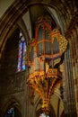 Majestic Strasbourg cathedral interior, golden decor