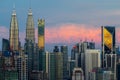 Majestic sunrise landscape of downtown Kuala Lumpur