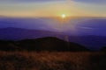 Majestic sunrise in the mountains in Krushevo Royalty Free Stock Photo