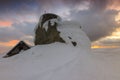 Majestic sunset in the Bucegi mountains,Carpathians,Romania Royalty Free Stock Photo