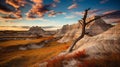 Majestic Sunset: Exotic Fantasy Landscapes In Badlands National Park