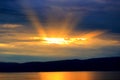Majestic sunset on a lake Royalty Free Stock Photo