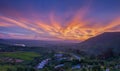 Majestic sunset in the mountain landscape at khao kho district P