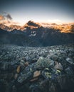 Majestic sunset in the mountains of Austria