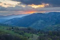 Majestic sunset in the mountains landscape. Carpathian Royalty Free Stock Photo