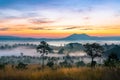 Majestic sunset in the mountains landscape