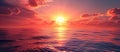 Majestic Sunset Over Ocean Royalty Free Stock Photo