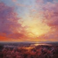 Majestic Sunset Painting: A Delicate Touch Of British Landscapes